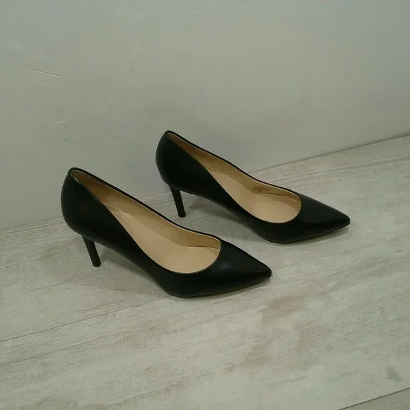 NINE WEST Sexy Black Leather Etta Classic Pointed Toe Pumps | Heels Size 10 M - Picture 9 of 12